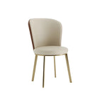 Sleek Gold Legs Faux Leather Upholstered Dining Chair