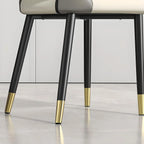 Faux Leather Wingback Metal Legs Dining Chairs
