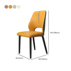Faux Leather Wingback Metal Legs Dining Chairs