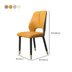 Faux Leather Wingback Metal Legs Dining Chairs