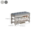 Upholstered Grey Flip-Up Top Shoe Bench for Entryway
