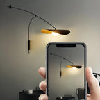 Elegant Black Metal Ambient Lighting Swing Arm Wall Light