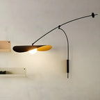 Elegant Black Metal Ambient Lighting Swing Arm Wall Light