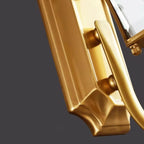 Classic Gold Glass Caged Outdoor Wall Lantern Light