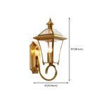 Classic Gold Glass Caged Outdoor Wall Lantern Light