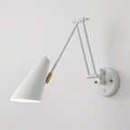 Modern White Metal Adjustable Swing Arm Wall Light