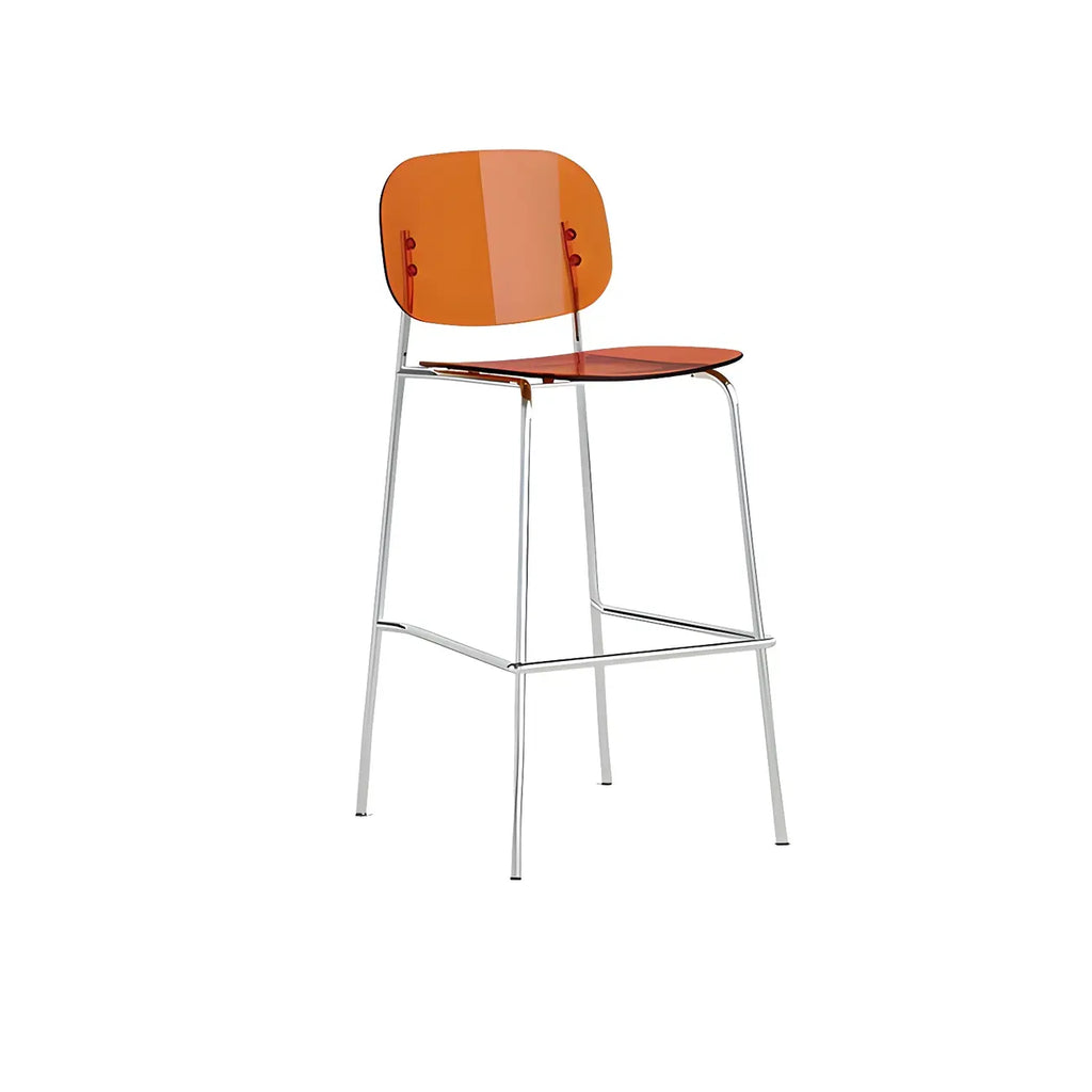 Modern Metal Counter Height Acrylic Bar Stools