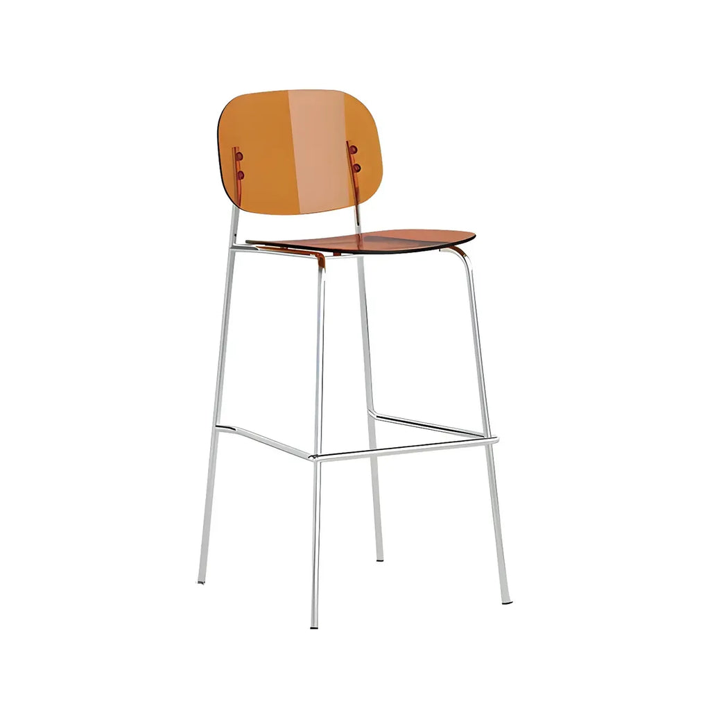Modern Metal Counter Height Acrylic Bar Stools