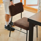 Mid-Century Modern Corduroy Armless Dining Chairs Set of 2