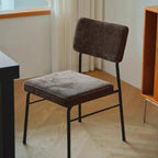 Mid-Century Modern Corduroy Armless Dining Chairs Set of 2