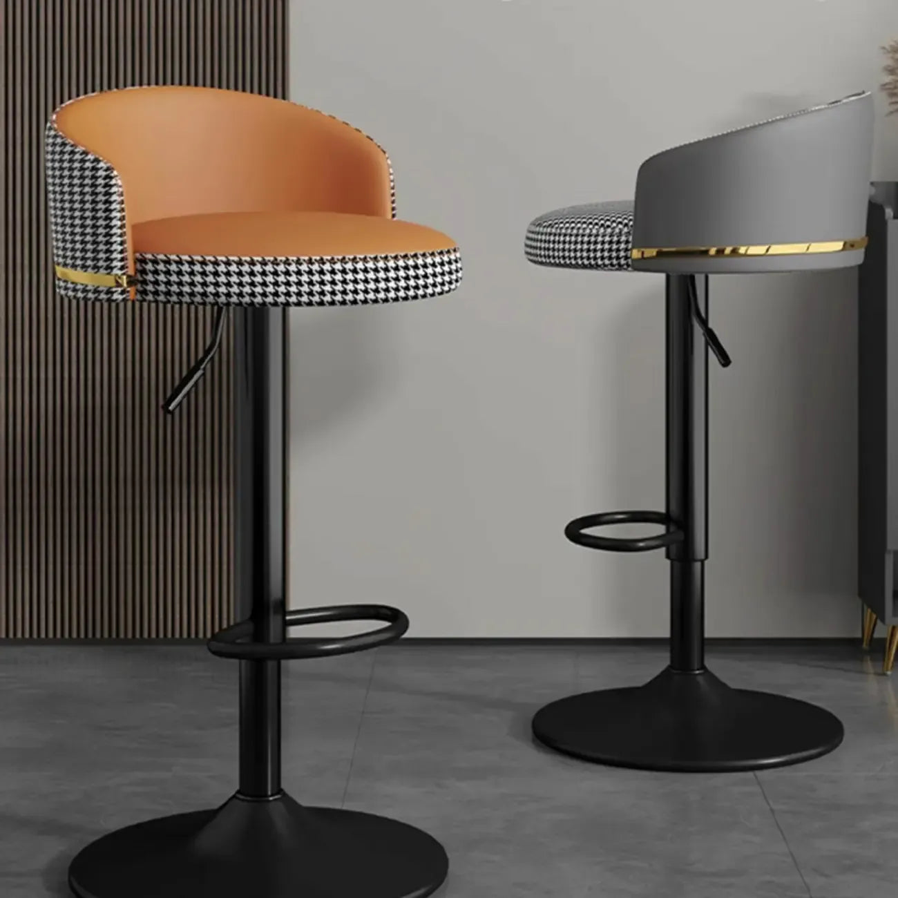24 Inch Faux Leather Bar Stool Height Adjustable Modern