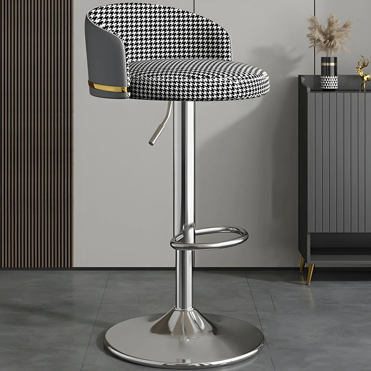 24 Inch Faux Leather Bar Stool Height Adjustable Modern
