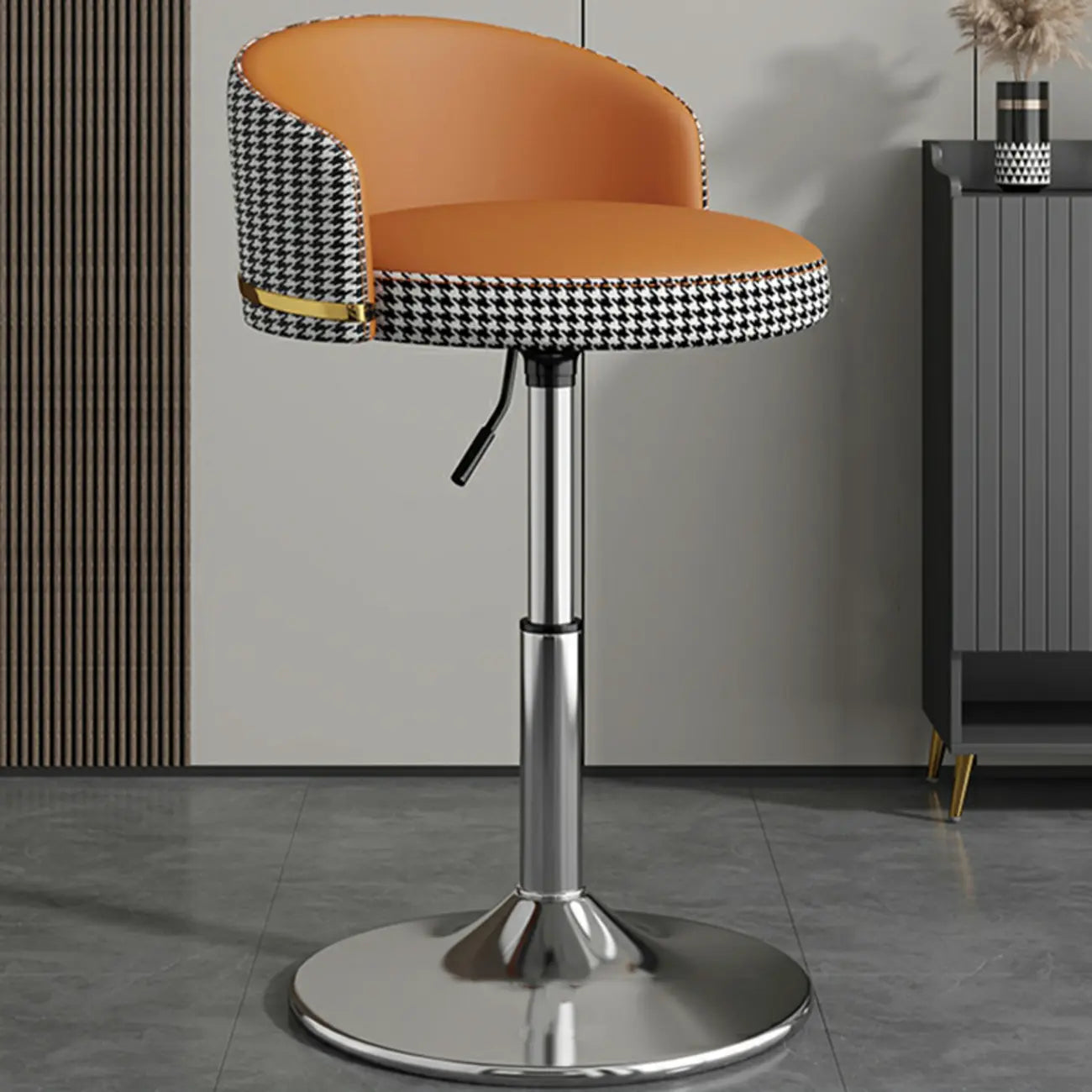 24 Inch Faux Leather Bar Stool Height Adjustable Modern