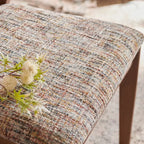Mid Century Modern Wood Chenille Dining Chair Upholstery