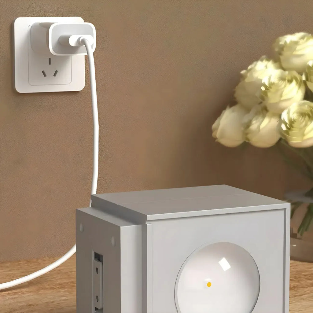Charging Port Cube LED Wall Sconce with Touch & Warm Light