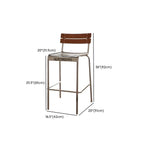 Modern Metal Frame Sleek Wood Back Stackable Bar Stool