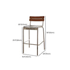 Modern Metal Frame Sleek Wood Back Stackable Bar Stool