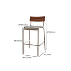 Modern Metal Frame Sleek Wood Back Stackable Bar Stool