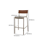 Modern Metal Frame Sleek Wood Back Stackable Bar Stool