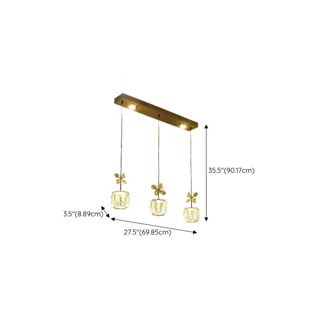 Elegant Modern Crystal Island Pendant Light for Kitchen