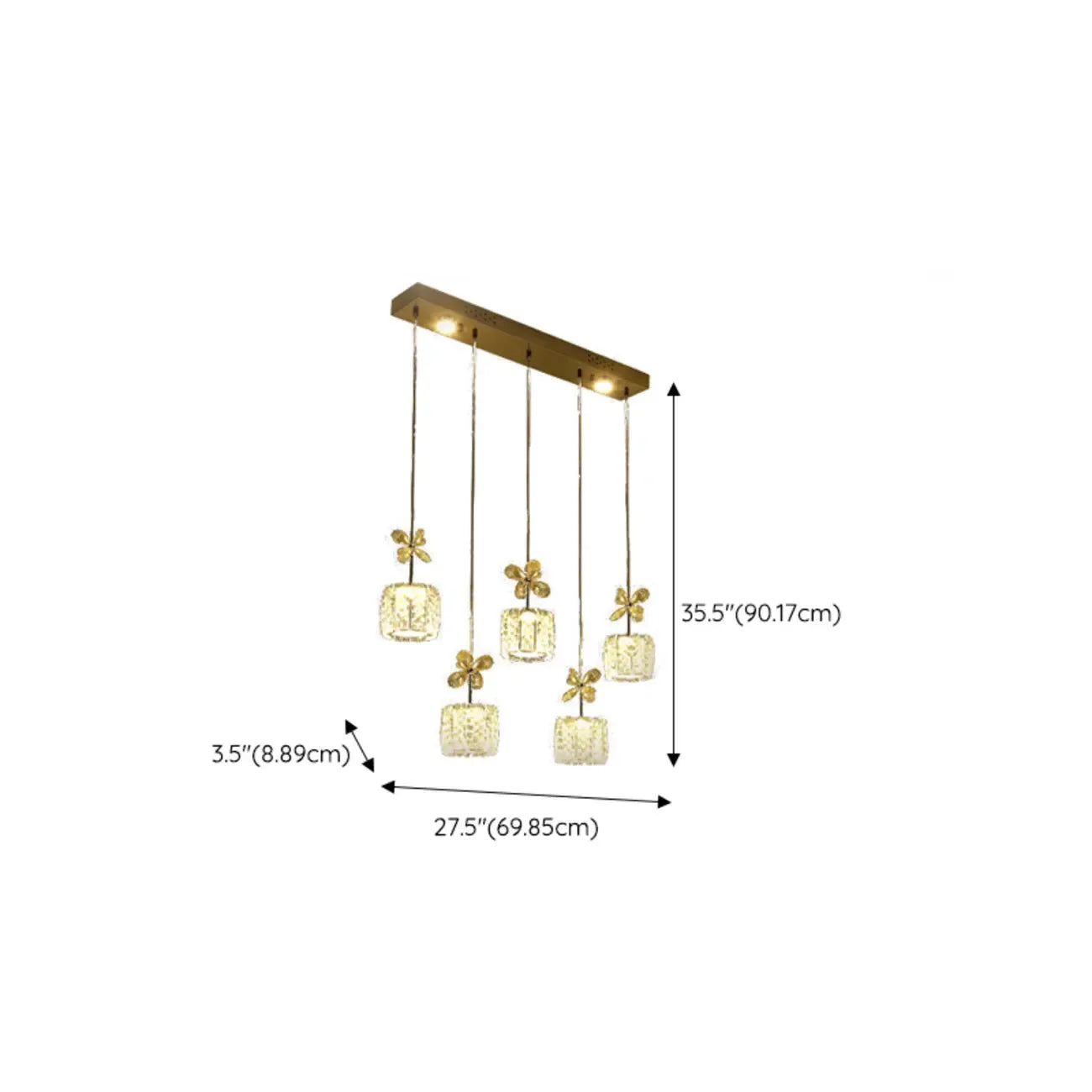 Elegant Modern Crystal Island Pendant Light for Kitchen