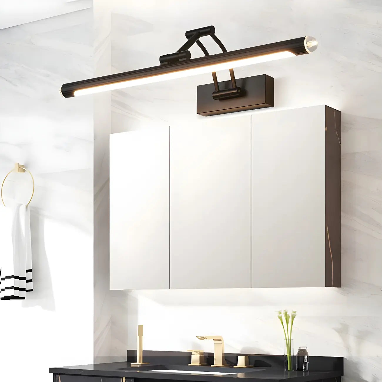 Adjustable Rectangular Bathroom LED Vanity Mirror Light