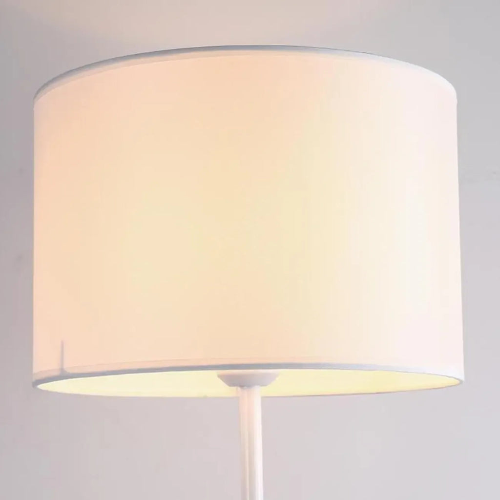 55 Modern Fabric Barrel Black Metal Floor Lamp