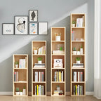 Contemporary Wood 5-Tier Natural Vertical Bookcase