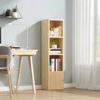 Contemporary Wood 5-Tier Natural Vertical Bookcase
