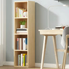 Contemporary Wood 5-Tier Natural Vertical Bookcase