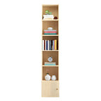 Contemporary Wood 5-Tier Natural Vertical Bookcase