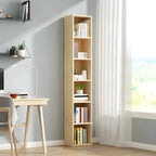 Contemporary Wood 5-Tier Natural Vertical Bookcase