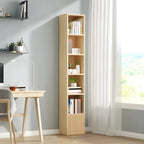 Contemporary Wood 5-Tier Natural Vertical Bookcase