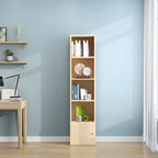 Contemporary Wood 5-Tier Natural Vertical Bookcase