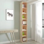 Contemporary Wood 5-Tier Natural Vertical Bookcase