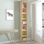 Contemporary Wood 5-Tier Natural Vertical Bookcase