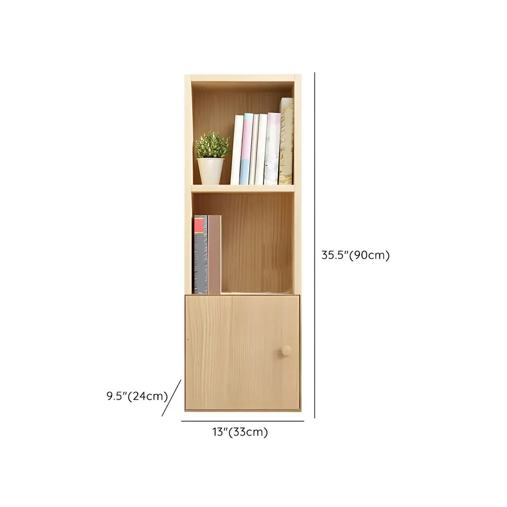 Contemporary Wood 5-Tier Natural Vertical Bookcase