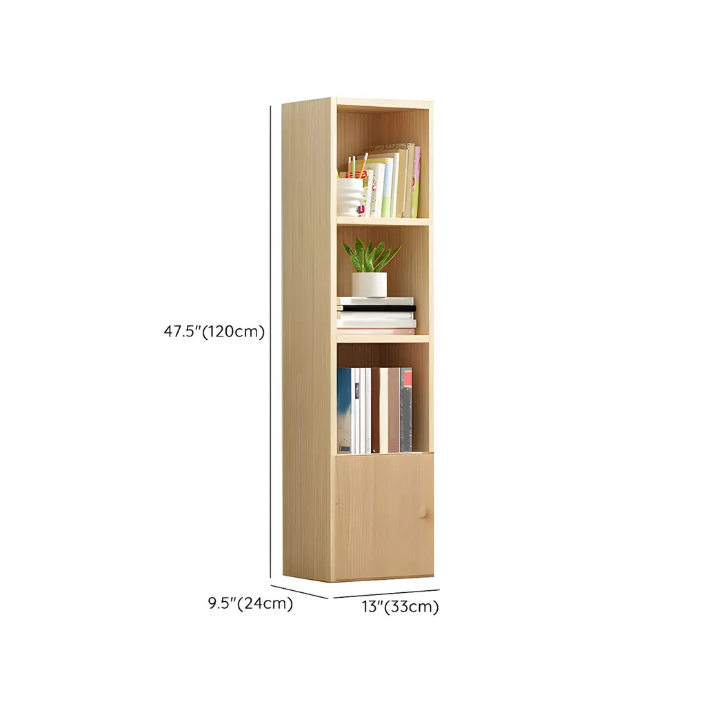 Contemporary Wood 5-Tier Natural Vertical Bookcase
