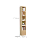 Contemporary Wood 5-Tier Natural Vertical Bookcase