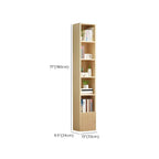Contemporary Wood 5-Tier Natural Vertical Bookcase