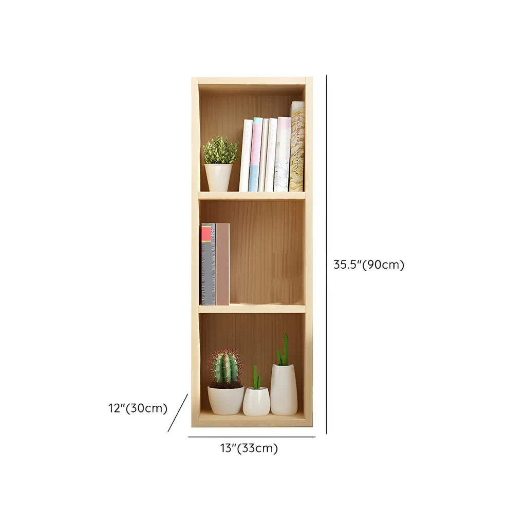 Contemporary Wood 5-Tier Natural Vertical Bookcase