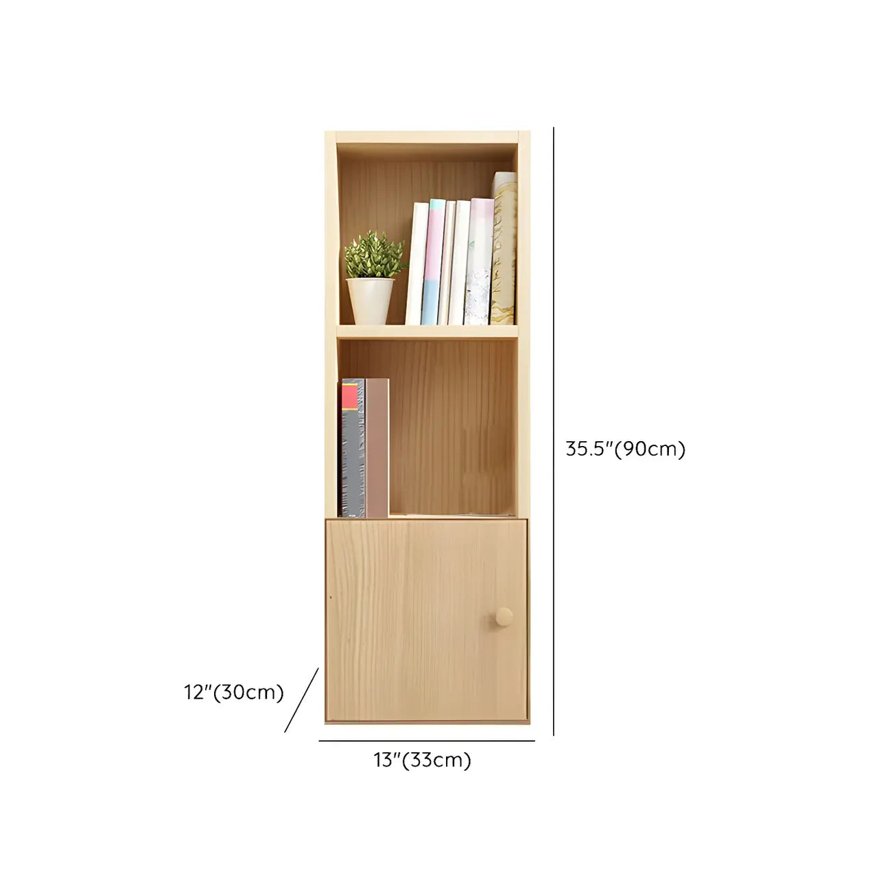 Contemporary Wood 5-Tier Natural Vertical Bookcase
