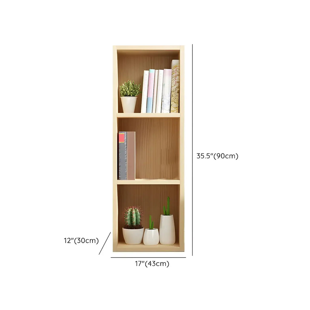 Contemporary Wood 5-Tier Natural Vertical Bookcase