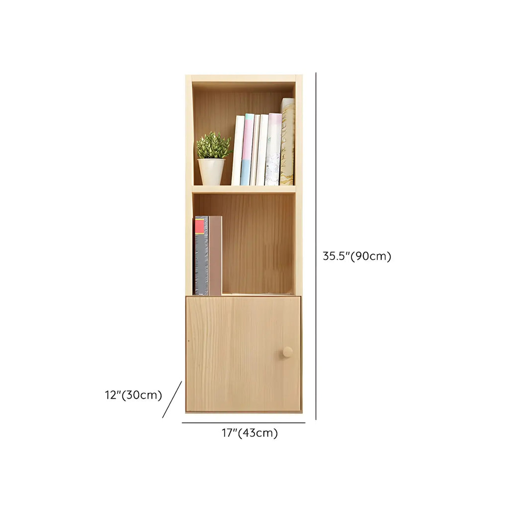 Contemporary Wood 5-Tier Natural Vertical Bookcase