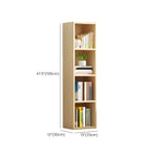 Contemporary Wood 5-Tier Natural Vertical Bookcase