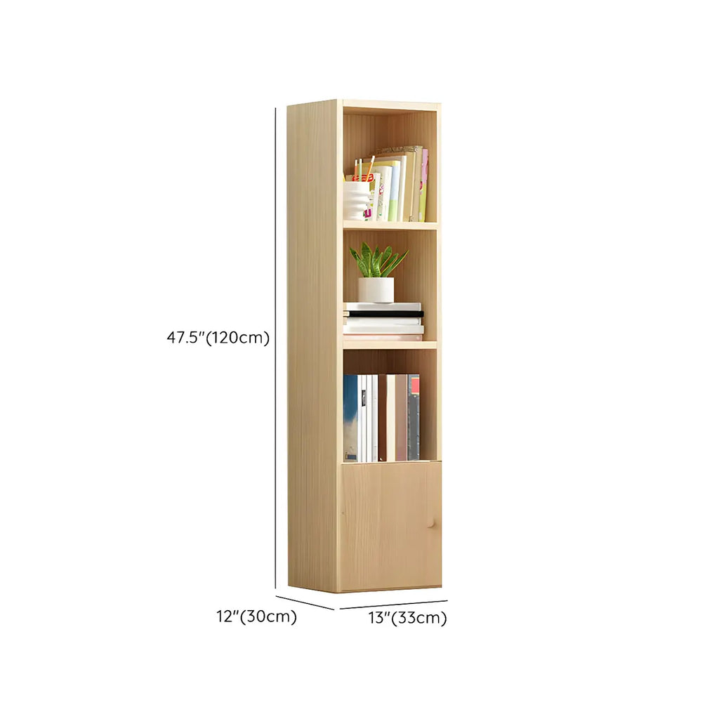 Contemporary Wood 5-Tier Natural Vertical Bookcase
