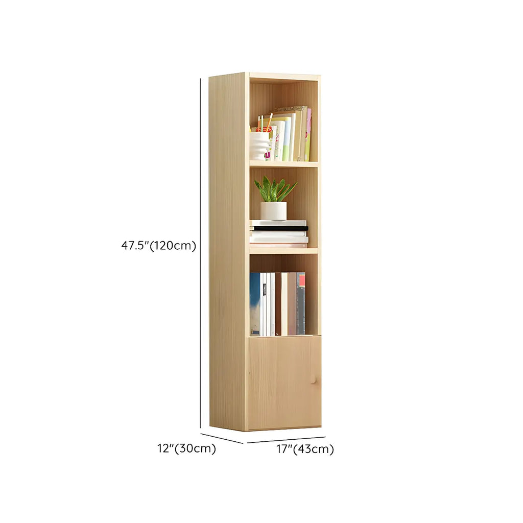 Contemporary Wood 5-Tier Natural Vertical Bookcase