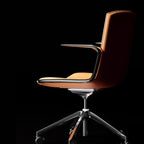 Modern Leather Adjustable Swivel Armrests Office Chair