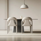 Modern Faux Leather Curved Back Armless Dining Chair Set of 2