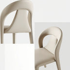 Modern Faux Leather Curved Back Armless Dining Chair Set of 2